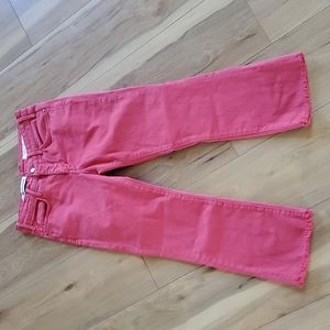 Pilcro and the Letterpress muted red script cropped denim women's 28